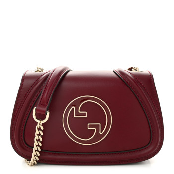 GUCCI Calfskin Blondie Small Shoulder Bag Dark Red
