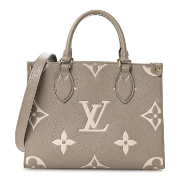 LOUIS VUITTON Empreinte Monogram Giant Onthego PM Tourterelle Creme