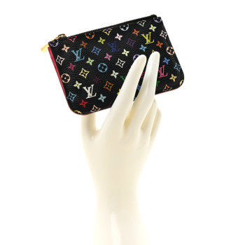 LOUIS VUITTON Monogram Multicolor Key Pouch Black Grenade