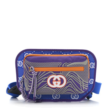 GUCCI Jersey GG Monogram All Over Sporty Belt Bag Grey White Multicolor
