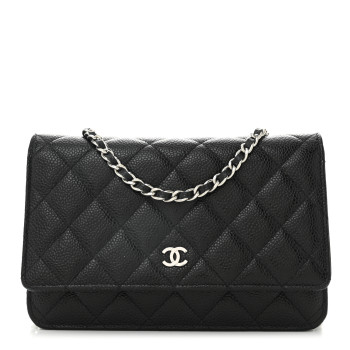 CHANEL Caviar Quilted Wallet on Chain WOC Black