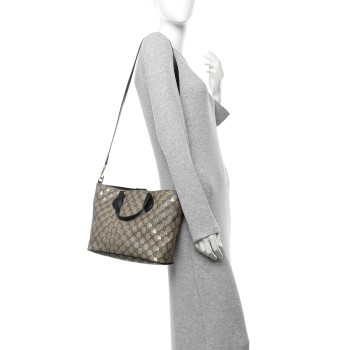GUCCI Soft GG Supreme Monogram Bees Small Crossbody Tote Beige Oro Black