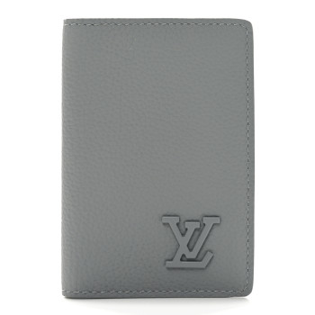 LOUIS VUITTON Grained Calfskin Aerogram Pocket Organizer Gray