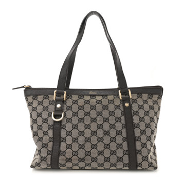 GUCCI Monogram Abbey Medium Tote Dark Brown
