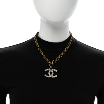 CHANEL Crystal CC City Of Lights Necklace Gold