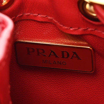 PRADA - ♡miiko♡ PRADA Vernice Metal Triangle Logo Mini Drawcord Pouch