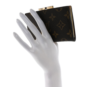 LOUIS VUITTON Monogram French Kiss Lock Coin Purse
