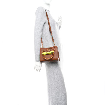 GUCCI Wonka Grain Calfskin Mini Diana Tote Bag Cuir Yellow Fluo