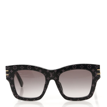 LOUIS VUITTON Acetate Blade Sunglasses Z1616E Black