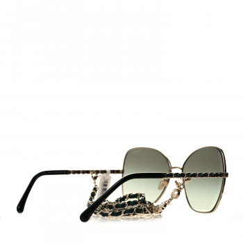 CHANＥL3447A.c1732/53口14/140 CHANEL Metal Square Frame Chain Sunglasses 4274-Q Green
