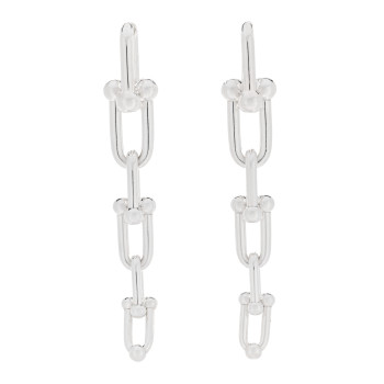 TIFFANY Sterling Silver HardWear Graduated Link Earrings