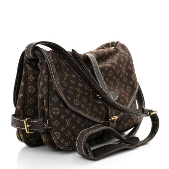 LOUIS VUITTON Monogram Mini Lin Saumur Ebene