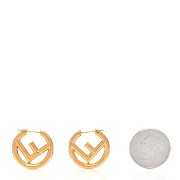 FENDI Metal FF Hoop Earrings Gold