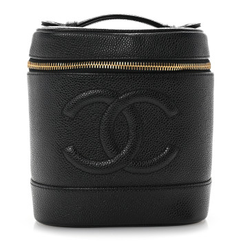 CHANEL Caviar Vanity Cosmetic Case Black