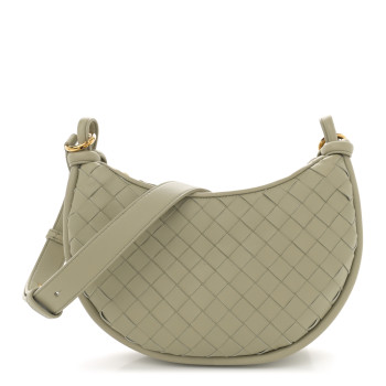 BOTTEGA VENETA Nappa Intrecciato Small Gemelli Multipocket Bag Travertine Muse