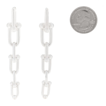 TIFFANY Sterling Silver HardWear Graduated Link Earrings