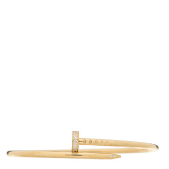 CARTIER 18K Yellow Gold Diamond Small Juste Un Clou Bracelet 15