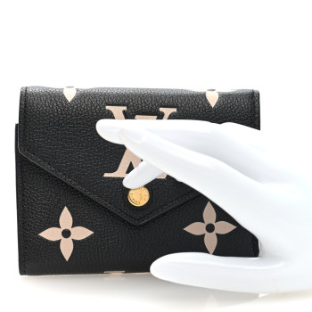 LOUIS VUITTON Empreinte Monogram Giant Victorine Wallet Black Beige