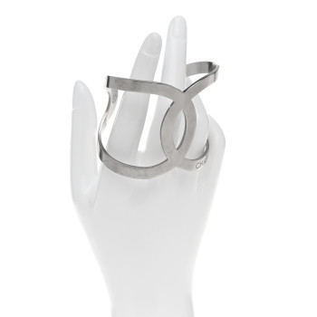 CHANEL Metal CC Cuff Silver