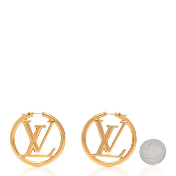 LOUIS VUITTON Louise Hoop Earrings Gold
