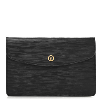 LOUIS VUITTON Epi Montaigne Clutch PM Black