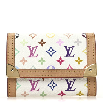 LOUIS VUITTON Monogram Multicolor Porte-Monnaie Plat Coin Purse White