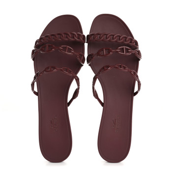HERMES TPU Rivage Sandals 40 Bordeaux
