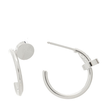 CARTIER 18K White Gold Juste Un Clou Hoop Earrings