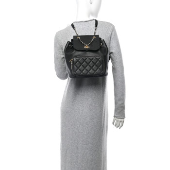 CHANEL Caviar Quilted Business Affinity Backpack Black