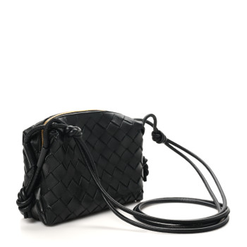 BOTTEGA VENETA Nappa Intrecciato Mini Loop Camera Bag Black