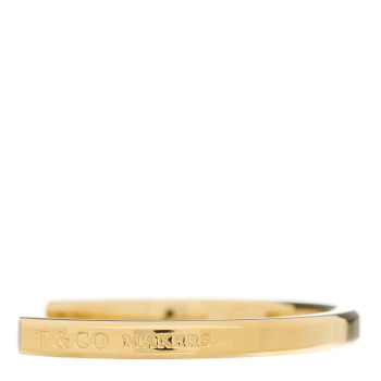 TIFFANY 18K Yellow Gold Narrow 1837 Makers Cuff Bracelet