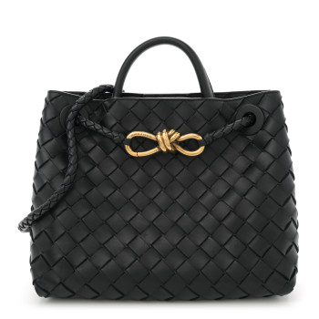 BOTTEGA VENETA Nappa Intrecciato Small Andiamo Shoulder Bag Black