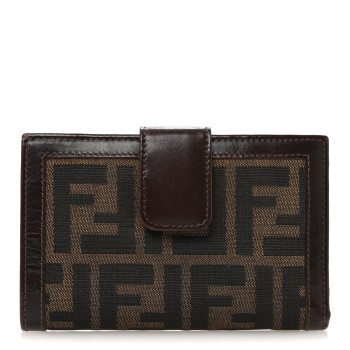 FENDI Zucca Calfskin Donna Wallet Tobacco