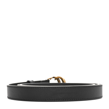 GUCCI Calfskin Double G 20mm Belt 105 42 Black