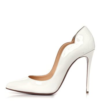CHRISTIAN LOUBOUTIN Patent Hot Chick 100 Pumps 40 White