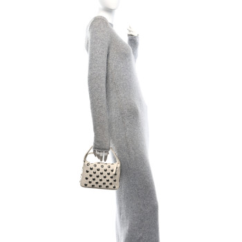 KHAITE Pebbled Sport Calfskin Studded Small Elena White