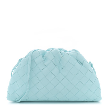 BOTTEGA VENETA Nappa Intrecciato The Mini Pouch Pale Blue