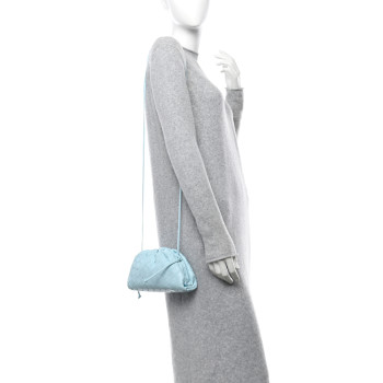 BOTTEGA VENETA Nappa Intrecciato The Mini Pouch Pale Blue