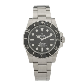 ROLEX Stainless Steel 40mm Oyster Perpetual Submariner Watch Black 114060