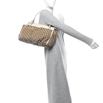 GUCCI Monogram D Gold Tote Off White
