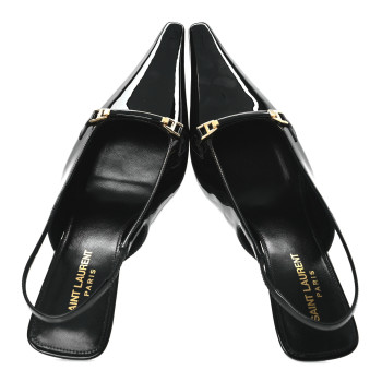 SAINT LAURENT Patent Carine 55 Slingback Pumps 37 Black
