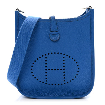 HERMES Taurillon Clemence Evelyne TPM Bleu Zellige