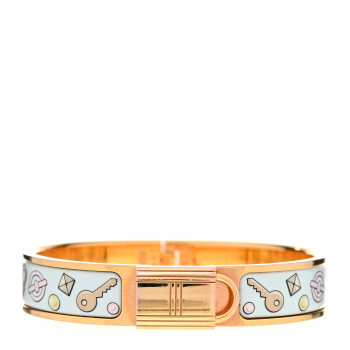 HERMES Enamel Narrow Clic Cadenas Locky Me Bracelet PM Songe Pastel