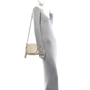 GUCCI Cellarius Calfskin Medium Soho Flap Crossbody Ivoire