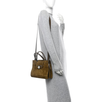 JIMMY CHOO Suede Rebel Tote Brown
