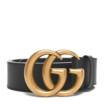 GUCCI Calfskin Double G 40mm Belt 90 36 Black