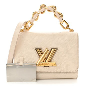 LOUIS VUITTON Epi Twist Braided Chain Shoulder Bag PM Quartz White