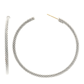 DAVID YURMAN Sterling Silver Extra Large Cable Classics Hoop Earrings