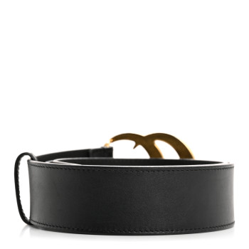 GUCCI Calfskin Double G 40mm Belt 75 30 Black