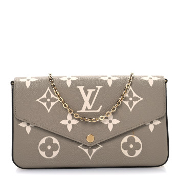 LOUIS VUITTON Empreinte Monogram Giant Felicie Pochette Tourterelle Creme